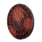 Orangefarbene, moderne, dekorative, geometrische B Dartscheibe (Vorderseite rechts)