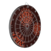Orangefarbene, moderne, dekorative, geometrische B Dartscheibe (Vorderseite Links)