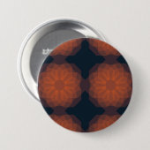 Orangefarbene, moderne geometrische Blume Button (Vorne & Hinten)