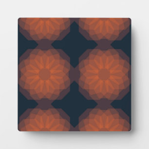 Orangefarbene, moderne geometrische Blume Fotoplatte