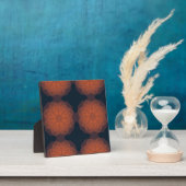 Orangefarbene, moderne geometrische Blume Fotoplatte (InSitu)