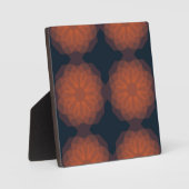Orangefarbene, moderne geometrische Blume Fotoplatte (Vorderseite)