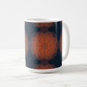 Orangefarbene, moderne geometrische Blume Kaffeetasse (VorderseiteRechts)