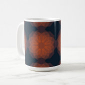 Orangefarbene, moderne geometrische Blume Kaffeetasse (Vorderseite Links)