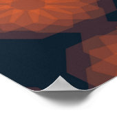 Orangefarbene, moderne geometrische Blume Poster (Ecke)