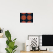 Orangefarbene, moderne geometrische Blume Poster (Heimbüro)