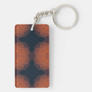 Orangefarbene, moderne geometrische Blume Schlüsselanhänger