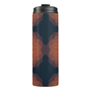 Orangefarbene, moderne geometrische Blume Thermosbecher