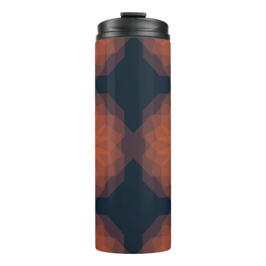 Orangefarbene, moderne geometrische Blume Thermosbecher (Vorderseite)