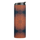 Orangefarbene, moderne geometrische Blume Thermosbecher (Nach links gedreht)