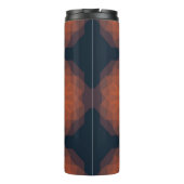 Orangefarbene, moderne geometrische Blume Thermosbecher (Rückseite)
