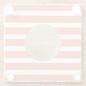 Orangefarbene, moderne Traustreifen Glasuntersetzer (Rückseite)