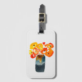 Orangefarbene Mohn-Blume Gepäckanhänger (Vorderseite Vertikal)