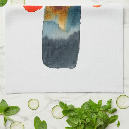 Orangefarbene Mohn-Blume Geschirrtuch (Gefaltet)