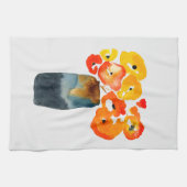 Orangefarbene Mohn-Blume Geschirrtuch (Horizontal)