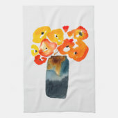 Orangefarbene Mohn-Blume Geschirrtuch (Vertikal)