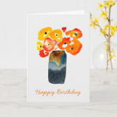 Orangefarbene Mohn-Blume Karte (Gelbe Blume)