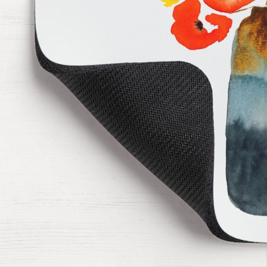 Orangefarbene Mohn-Blume Mousepad (Ecke)