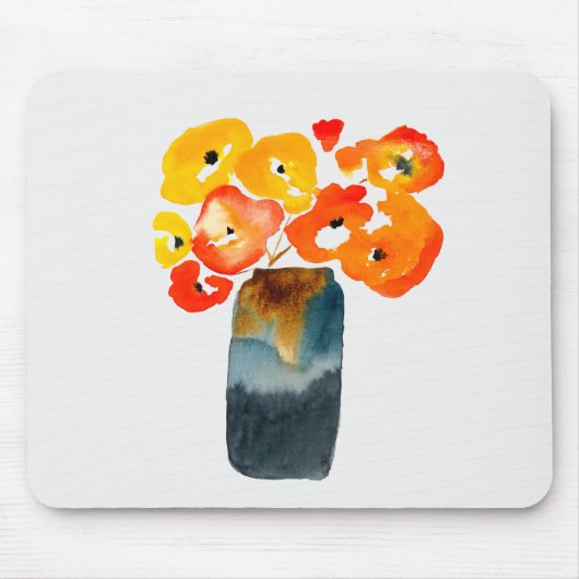 Orangefarbene Mohn-Blume Mousepad (Vorne)