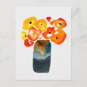Orangefarbene Mohn-Blume Postkarte (Vorderseite)