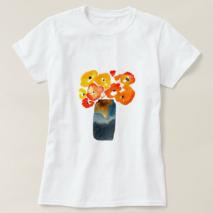 Orangefarbene Mohn-Blume T-Shirt