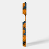 Orangefarbene Mohn in dunkelblau iPhone Hülle (Rechte Seite)