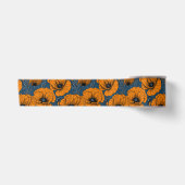 Orangefarbene Mohn in dunkelblau Satinband (Vorderseite)