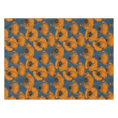Orangefarbene Mohn in dunkelblau Tischdecke (Vorderseite (Horizontal))