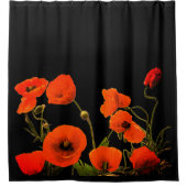 Orangefarbene Mohnblumen Blume Blumenbeete Badezim Duschvorhang (Vorderseite)