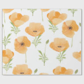 Orangefarbene Mohnblumen Blume Geschenkpapier (Flach)