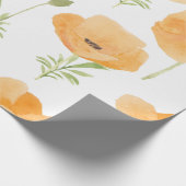 Orangefarbene Mohnblumen Blume Geschenkpapier (Ecke)