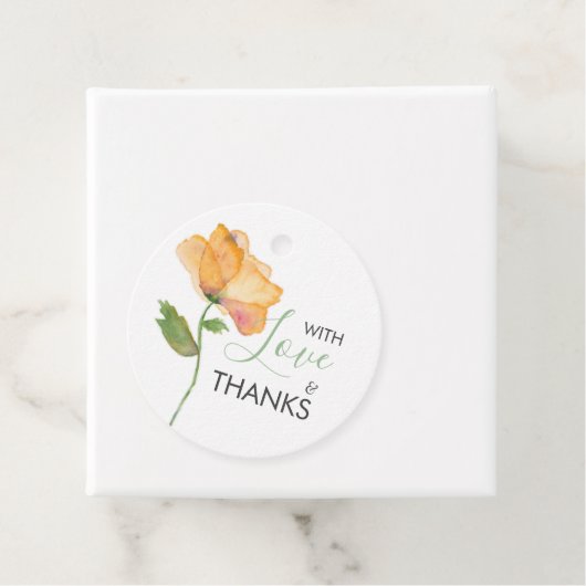 Orangefarbene Mohnfarben Blume Geschenktasten Geschenkanhänger (Beispiel)