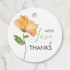 Orangefarbene Mohnfarben Blume Geschenktasten Geschenkanhänger