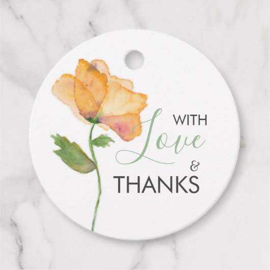 Orangefarbene Mohnfarben Blume Geschenktasten Geschenkanhänger (Vorderseite)