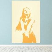 Orangefarbene monochrome Silhouette Leinwanddruck (Insitu (Holzboden))