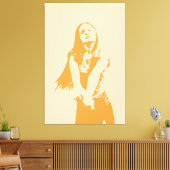 Orangefarbene monochrome Silhouette Leinwanddruck (Insitu (Wohnzimmer))