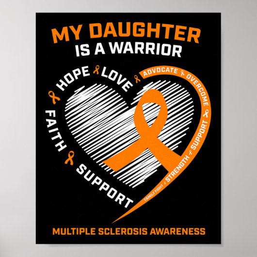 Orangefarbene Multiple Sklerose Aw Poster (Vorne)