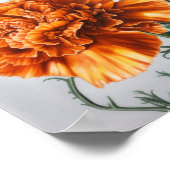 Orangefarbene Nelken Blume Art Print Poster (Ecke)