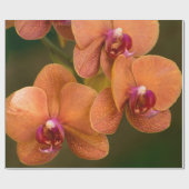Orangefarbene Orchideen-Blume Geschenkpapier (Flach)