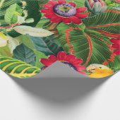 Orangefarbene Papageien in tropischer Blume Dschun Geschenkpapier (Ecke)