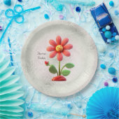 Orangefarbene Papierplatte der Blume Pappteller (Party)