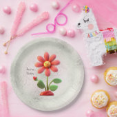 Orangefarbene Papierplatte der Blume Pappteller (Party)