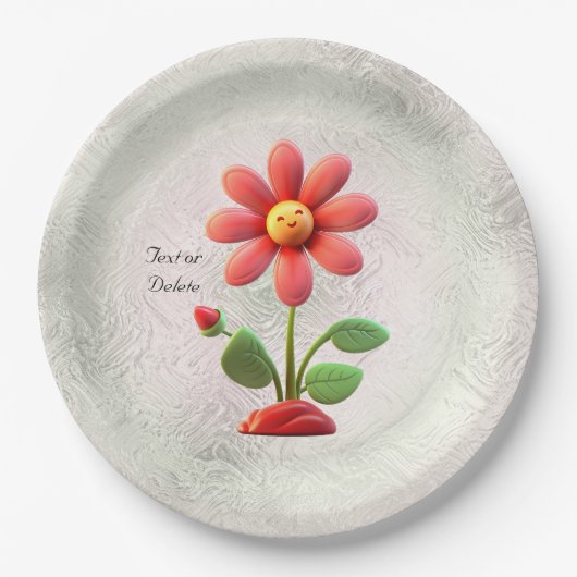 Orangefarbene Papierplatte der Blume Pappteller (Vorderseite)