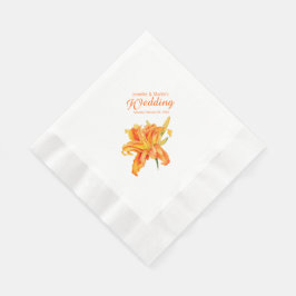 Orangefarbene Papierservietten für Hochzeiten Tagl