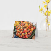 Orangefarbene Paprikaschoten in Bauern Gemüsemarkt Karte (Gelbe Blume)