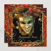 Orangefarbene Party Einladungen (Vorne/Hinten)