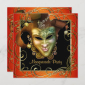 Orangefarbene Party Einladungen (Vorne/Hinten)