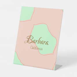 Orangefarbene Pastelltöne boho geben den Namen Pla Sockelschild