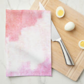 Orangefarbene Pfirsichfarben und Rosa Geschirrtuch (Viertel Falte)