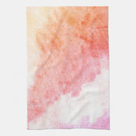 Orangefarbene Pfirsichfarben und Rosa Geschirrtuch